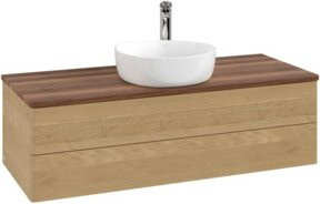 V&B Waschtischunterschrank Antao ohne Frontstruktur in Eiche Honig, B/T/H: 120 x 50 x 50 cm - Bild 1