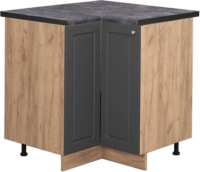 Vicco Eckunterschrank Fame-Line Küchenschrank in Anthrazit und Goldkraft Eiche, B/T/H: 80,5 x 60,0 x 82,0 cm - Bild 1