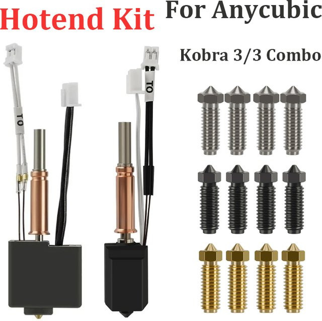 Anycubic Kobra 3 Combo Hotend-Upgrade mit Düse und Thermistor für Ersatzteile und Zubehör - Bild 1