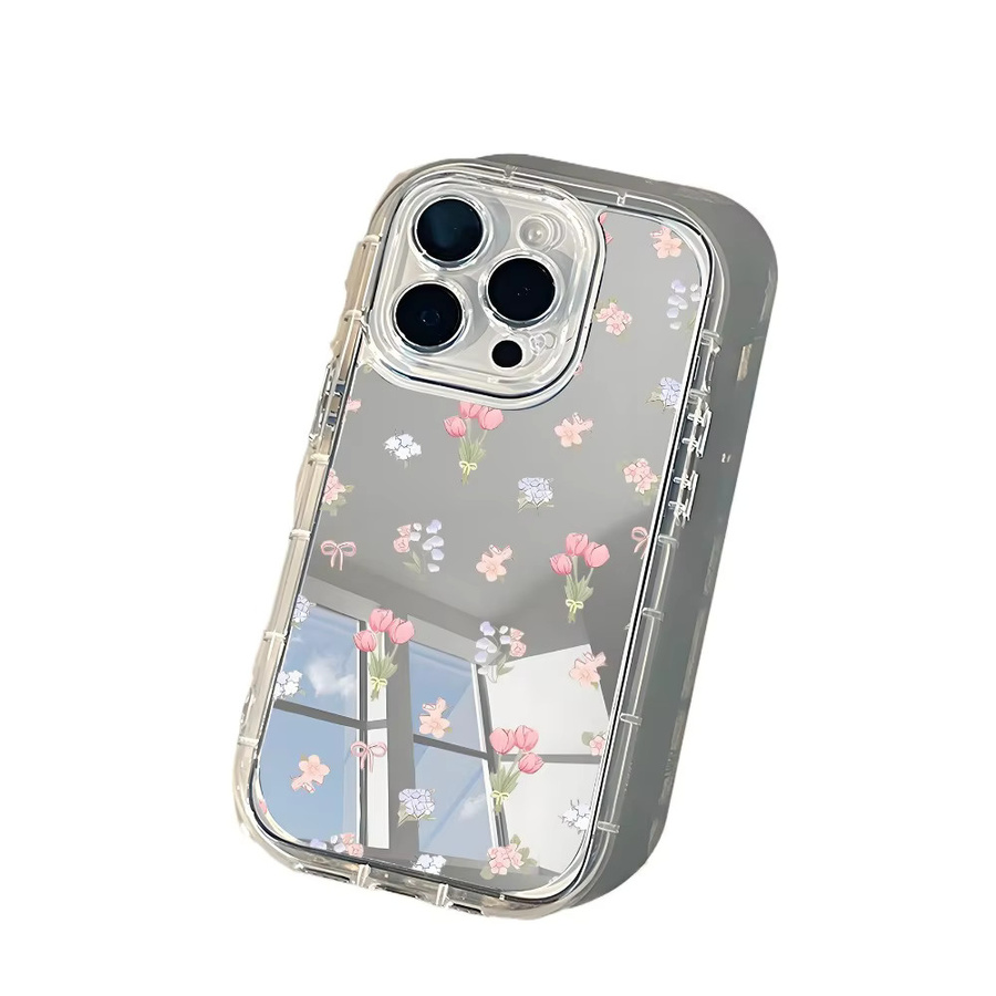 Lucky Mirror Handyhülle mit Tulpen-Design und Linsenring für iPhone 11 bis iPhone 17 Pro Max Plus - Bild 2
