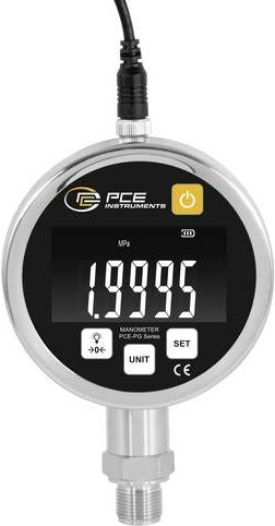 PCE Instruments hochgenaues Druckmessgerät PCE-PG 20H in Silber aus Edelstahl mit Messbereich -0,88 bis +20 bar und M20 x 1,5mm Anschluss - Bild 1
