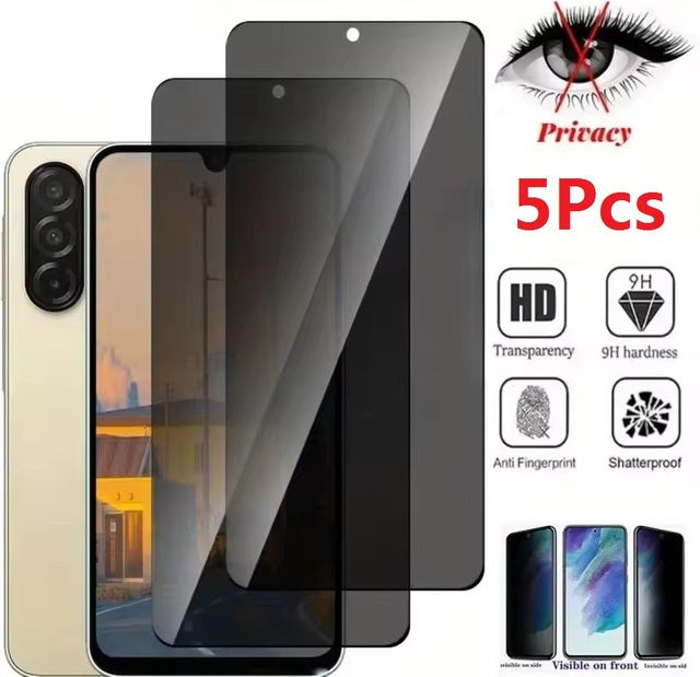 5er Pack Anti-Spy Displayschutz aus gehärtetem Glas für Samsung Galaxy A73 A53 A33 A52S A52 in Transparent - Bild 1
