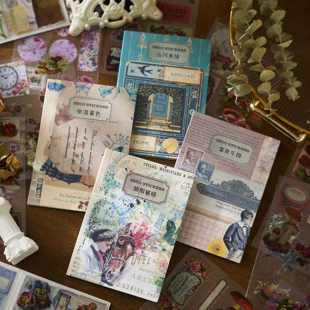JIANQI Vintage Aufkleber Set mit 20 Blättern im süßen Mädchen-Design aus PET für Scrapbooking und Tagebuch in Multicolour - Bild 1