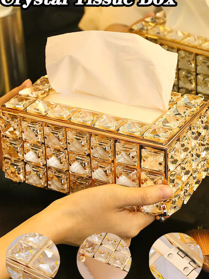 Transparente Taschentuchbox aus Acryl als dekorativer Taschentuchhalter für Wohnzimmer, Couchtisch und Schreibtisch - Bild 3