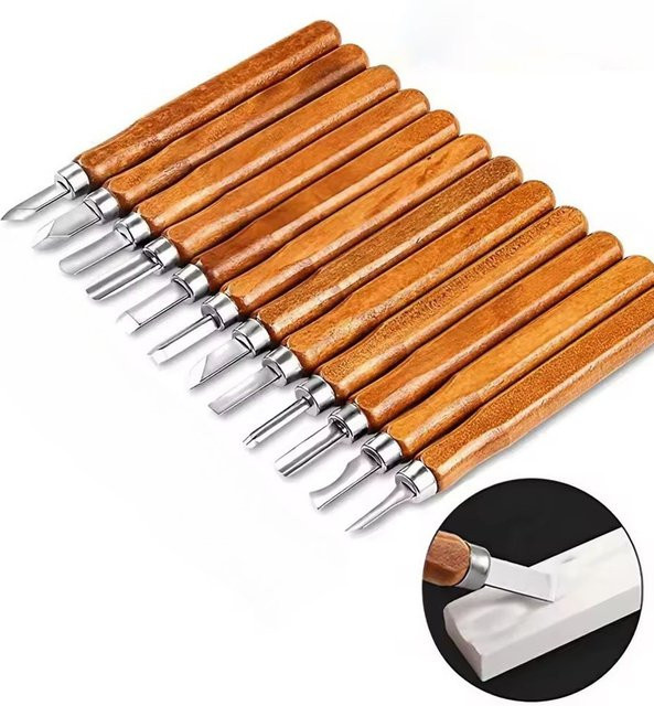Skeyo Schnitzmesser Set für professionelles Holzschnitzen und Detailgravuren, 13-teilig - Bild 1
