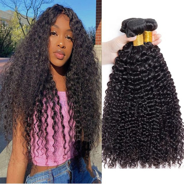 Fashowbeauty Remy Haar Extensions, lockig, Brasilianisches Haar, 1-3 Bündel - Bild 1