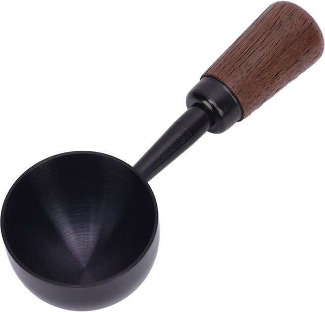 CosyHome Messlöffel im Vintage-Design aus Edelstahl und Holz mit schwarzem Griff für Kaffee und Tee - Bild 1