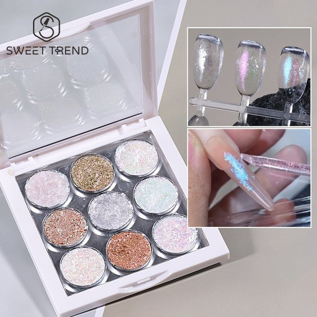 SWEET TREND Nagelglitzerpuder, Schimmernd, 9 Farben - Bild 1