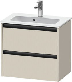 Duravit Waschtischunterschrank Ketho.2 Compact in Tau matt mit 2 Schubladen, wandhängend, B: 61 cm, T: 39 cm, H: 54,9 cm - Bild 1