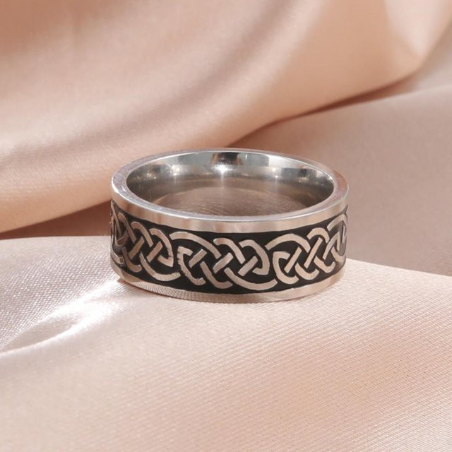 Keltischer Knotenring Edelstahl, Unisex - Bild 1