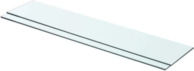 vidaXL Regalböden aus Hartglas, 2 Stück, Transparent, B: 70 cm, T: 15 cm, H: 1,5 cm - Bild 1