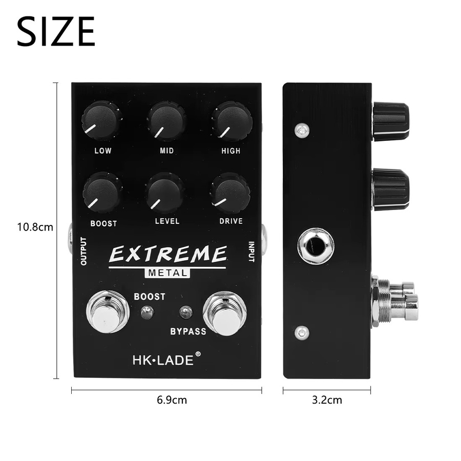 HK.LADE Gitarreneffektpedal SA-03 High Gain Overdrive und Metal Distortion in Schwarz - Bild 6