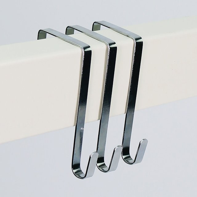 Eelhoe 5er Set Aufbewahrungshaken für die Tür mit Regal, selbstklebend und bohrfrei, Metall, Silber - Bild 1