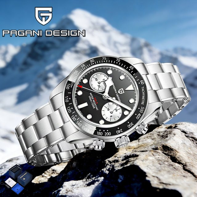 Pagani Design Chronograph, Quarz, Edelstahl, Weiß, Herren - Bild 1