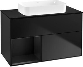 V&B Waschtischunterschrank Finion in Blau Lacquered, Breite: 100 cm, Tiefe: 60,3 cm - Bild 1