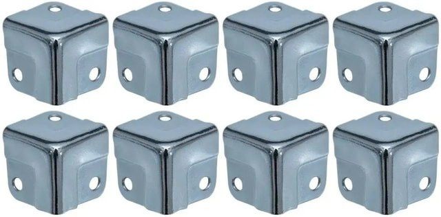 HMF Eckenschutz aus Metall für Koffer, 8 Stück, Silber verzinkt, B/T/H: 1,8 x 1,8 x 1,8 cm - Bild 1