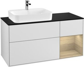 V&B Waschtischunterschrank Finion mit Wandbeleuchtung, Weiß lackiert, Breite: 120 cm, Höhe: 50,1 cm - Bild 1