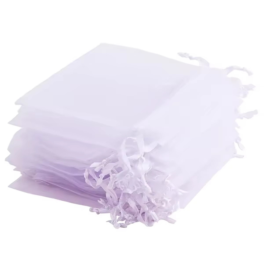 Beadia Organzabeutel in Weiß für Geschenkverpackungen und Dekorationen, 50 Stück, B/H: 7 x 9 cm, 9 x 12 cm und 10 x 15 cm - Bild 2