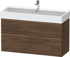 Duravit Waschtischunterschrank D-Neo in Weiß und Braun, Wandmontage, B/T/H: 118,4 x 44,2 x 62,5 cm - Bild 1