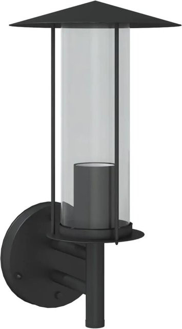 vidaXL Außenwandleuchte Schwarz aus Edelstahl für den Garten, moderne Up-Down Wandlampe mit E27 Fassung, IP44 Schutzklasse, B/T/H: 17,5 x 17,5 x 33,0 cm - Bild 1