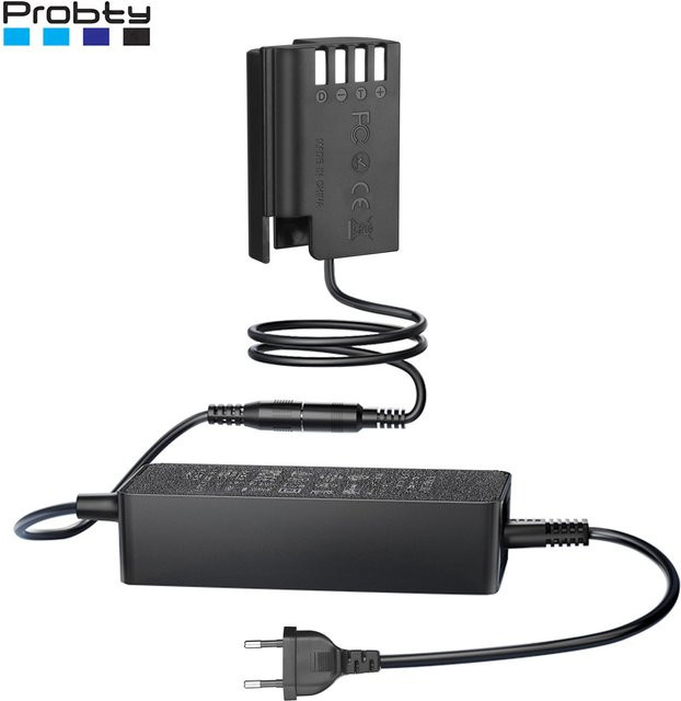 Panasonic Dummy-Akku DMW-BLF19 mit AC-Netzteil DMW-AC10 und DMW-DCC12 für Lumix DC-G9, GH5, GH5s, DMC-GH4, GH4H, GH3, GH3H Kameras in Schwarz - Bild 1