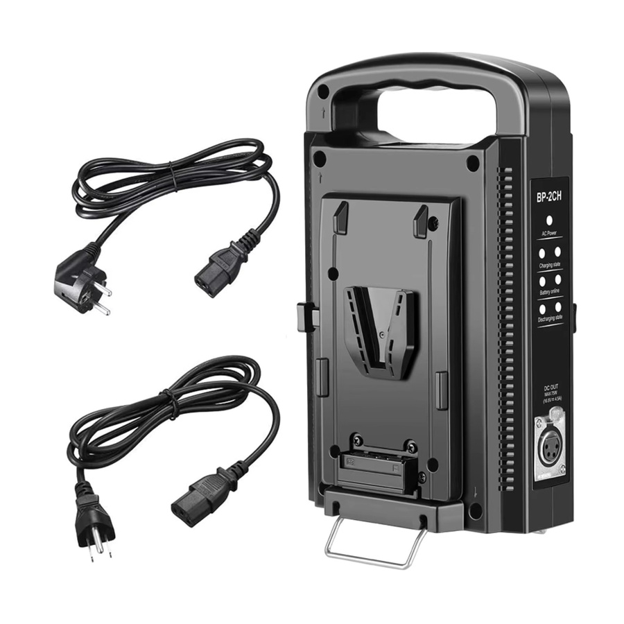 SmallRig Dual-Channel V-Mount Akkuladegerät in Schwarz für V-Lock Akkus - Bild 2