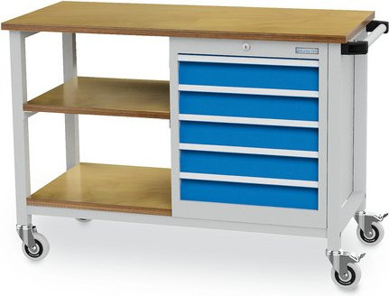 Bedrunka + Hirth Werkbank mit Stahlblechgestell in Grau, B/H/T: 120 x 88 x 54 cm - Bild 1