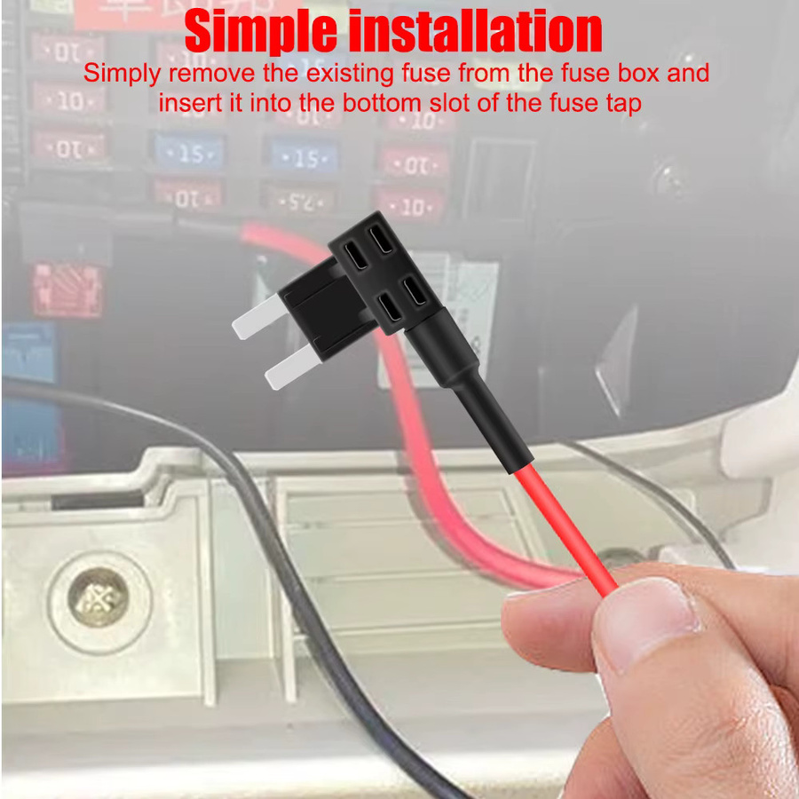 5 Stück Add-a-Circuit Adapter für Mini Blade Sicherungen, 12V Auto Sicherungskasten Halter, Farbe: Schwarz - Bild 2