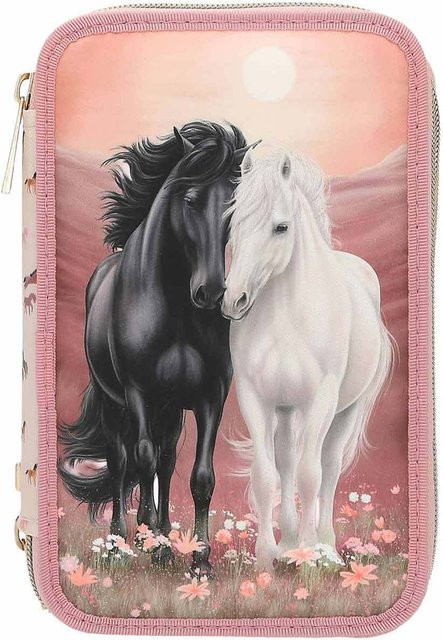 Depesche 3-Fach Federtasche BLOSSOM PONY Miss Melody in Pink und Multicolour, B/T/H: 7,5 x 13 x 20 cm - Bild 1
