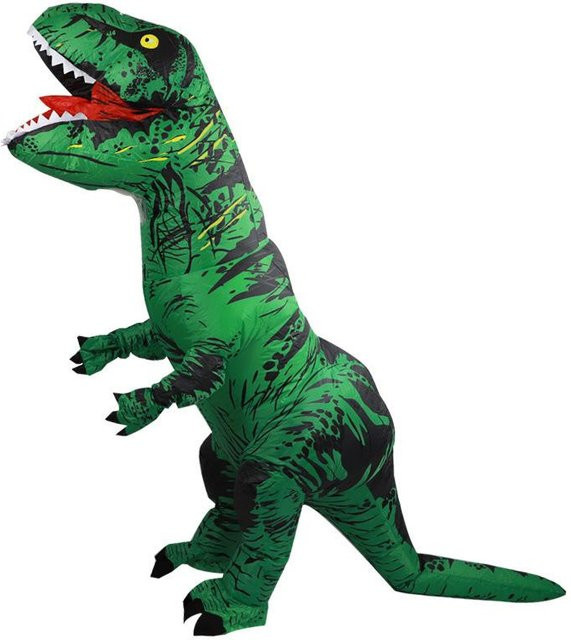 Aufblasbares Tyrannosaurus Rex Dinosaurier Kostüm, Schwarz, Adult - Bild 1