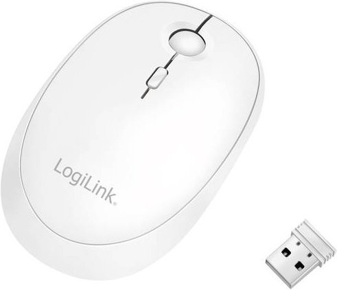 LogiLink ID0205 Optische Maus mit Bluetooth und Funk in Weiß, 1600 dpi, wiederaufladbar - Bild 1
