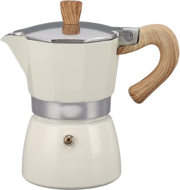 CosyHome Moka-Kaffeekanne aus Aluminium in Weiß, achteckiges Design, klassische Handbrau-Kaffeemaschine für Camping und unterwegs - Bild 1