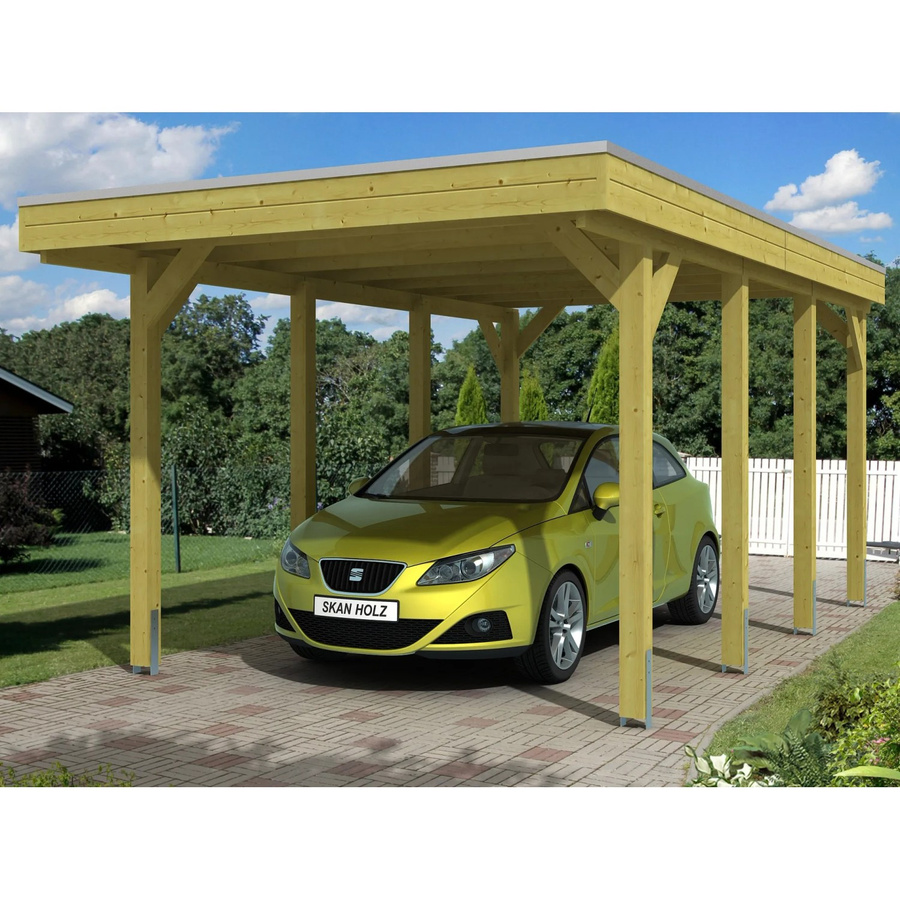 SKANHOLZ Carport Friesland aus Nadelholz mit Flachdach in Grün, B/T: 314 x 555 cm, Höhe: 241 cm - Bild 4