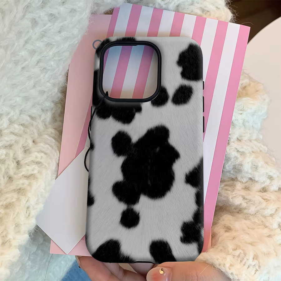 Handyhülle mit Kuh-Print für Apple iPhone 11 bis iPhone 17 Pro Max Plus in Multicolour mit doppelschichtiger Rückseite - Bild 3