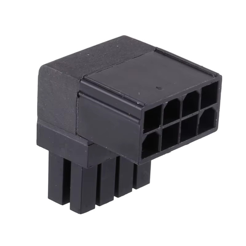 T8WC 8Pin CPU Netzteil Konverter 90 Grad abgewinkelt, 8Pins Buchse auf Stecker, Schwarz - Bild 2