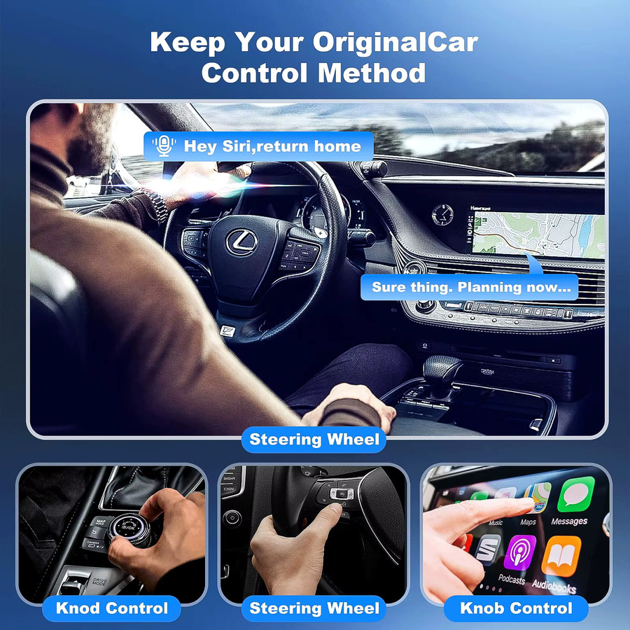 Neelyke 2-in-1 Mini Wireless CarPlay und Android Auto Adapter Schwarz - Bild 3