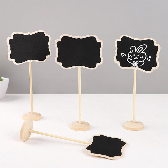 ZQCXLD Mini Holztafel als Kreidetafel für Hochzeit und Party, Schwarz, Rechteckig - Bild 1