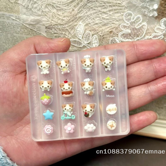 ZYAS Nagelkunst-Formen, 3D Relief Silikon, Katzen-Design, Transparent, Unisex - Bild 1