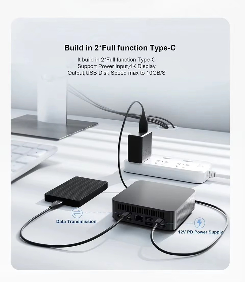 FUCHU Mini Desktop-Computer mit Intel Core i9-10980HK, Windows 11 Pro, 32GB RAM, 1TB SSD, WiFi 6 und USB 3.0, Schwarz - Bild 2