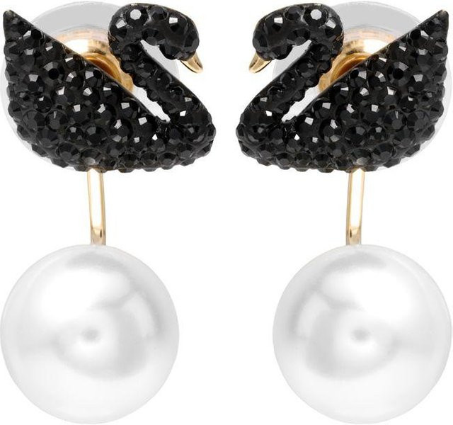 Swarovski Ohrringe, Schwarzer Schwan, Kristall, Damen - Bild 1