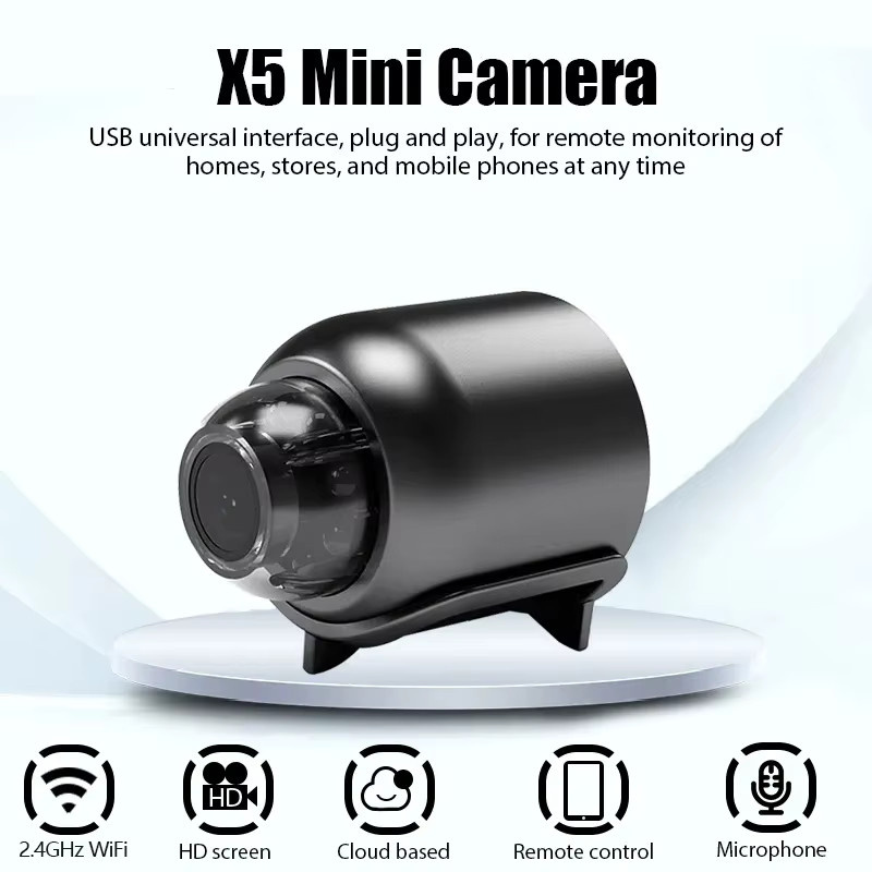 BESY Desktop Mini-Kamera X5 HD 1080P Tragbarer Video-Sprachrekorder in Schwarz - Bild 3