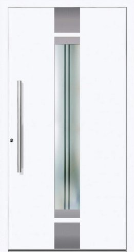 KNOCK Aluminium-Haustür LYON in Weiß mit Glaseinsatz, modern, linksanschlagend, Höhe: 210,0 cm, Breite: 100,0 cm - Bild 1