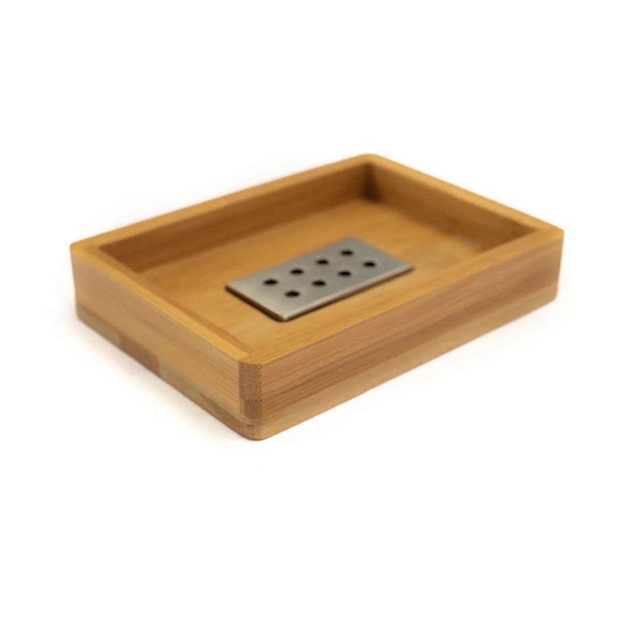 Bagnoxx Seifenschale aus Bambus in Braun, B/T/H: 13,5 x 9,8 x 2,5 cm - Bild 2