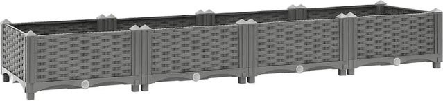 vidaXL Hochbeet aus Polypropylen in Grau, B/T/H: 160 x 40 x 23 cm - Bild 1