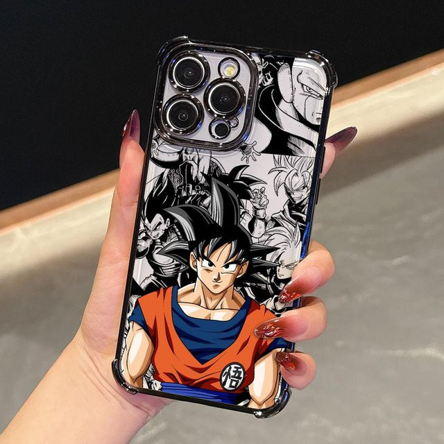 Goku Anime Dragon Balls Silikon Handyhülle für Apple iPhone 11 bis iPhone 17 Pro Max, Multicolor - Bild 1