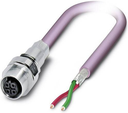 Phoenix Contact Sensor-Aktor-Einbausteckverbinder M12 Buchse Pink mit Schraubanschluss, 2 Polzahl, 0,50 m Länge - Bild 1
