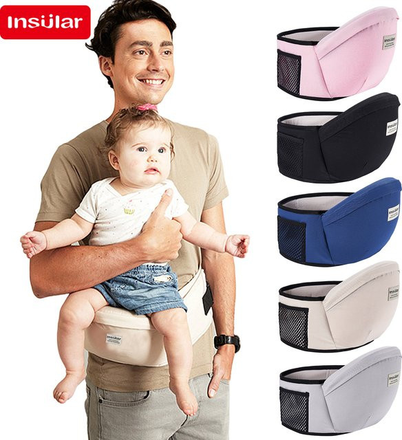 Einstellbare Babytrage Taille mit Hipseat und Hüftsitz in Schwarz - Bild 1