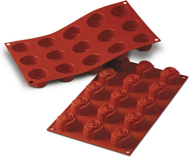 Schneider Silikonbackform Rose, rot, B/T/H: 17,5 x 30 x 2,7 cm - Bild 1