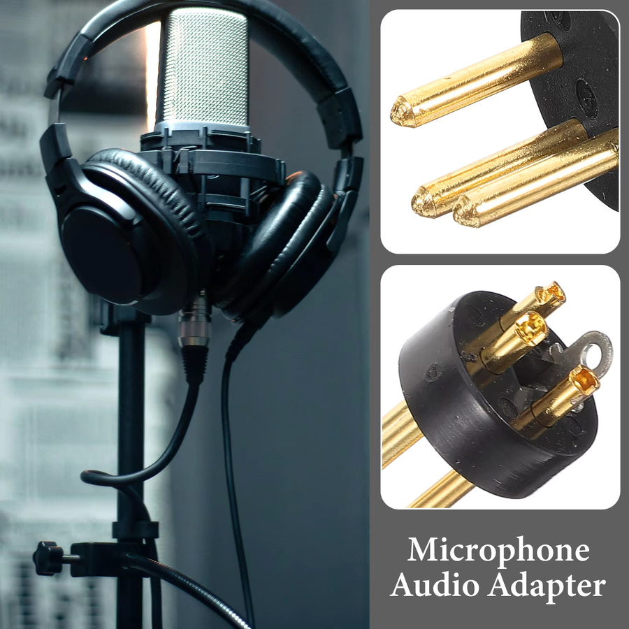 10 Stück XLR-Stecker 3-Pin Kabeladapter in Schwarz für Mikrofone und Audiogeräte - Bild 5