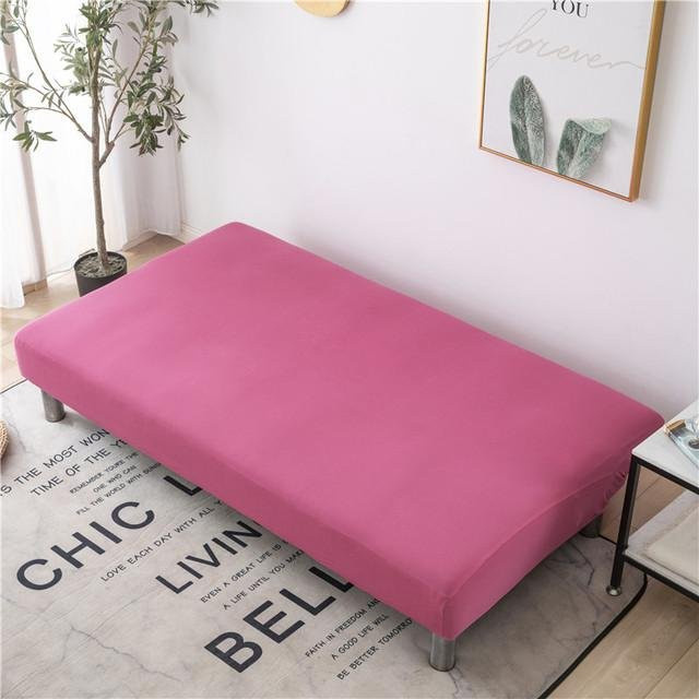 Housmife Sofa-Bettbezug in Pink, einfarbiger All-Inclusive-Klappsofabezug aus Polyester für das Wohnzimmer, rutschfest und modern gestaltet, passend für Sofas von 120-150 cm Breite - Bild 1